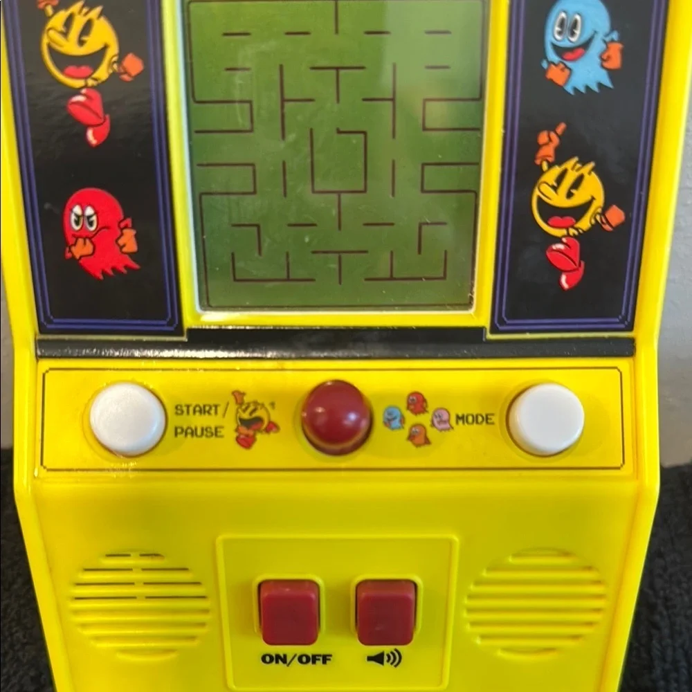 PAC-MAN & BANDAI NAMCO Yellow Handheld Console with Classic Game Design